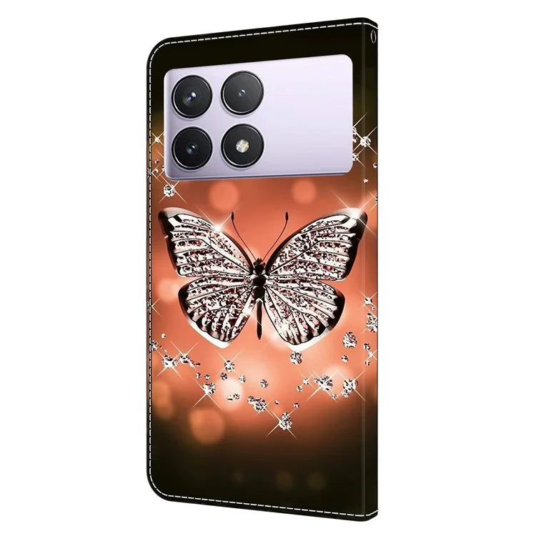 For Xiaomi Redmi K70E 5G / Poco X6 Pro 5G Leather Flip Cover 3D Pattern Printing Wallet Phone Case