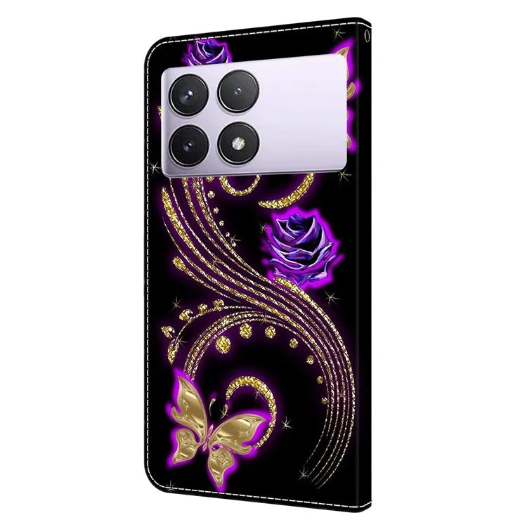 For Xiaomi Redmi K70E 5G / Poco X6 Pro 5G Leather Flip Cover 3D Pattern Printing Wallet Phone Case