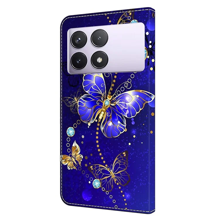 For Xiaomi Redmi K70E 5G / Poco X6 Pro 5G Leather Flip Cover 3D Pattern Printing Wallet Phone Case