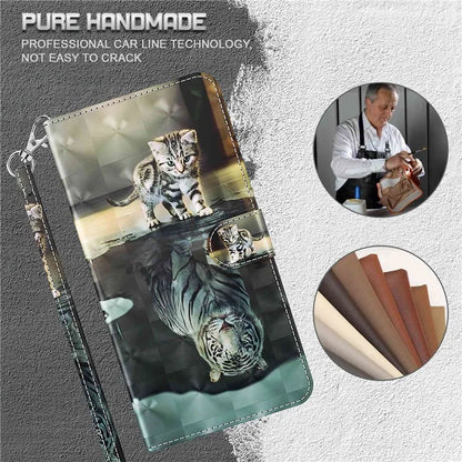 For Xiaomi Redmi Note 13 Pro+ 5G Case 3D Pattern Printing Leather Phone Cover with Hand Strap