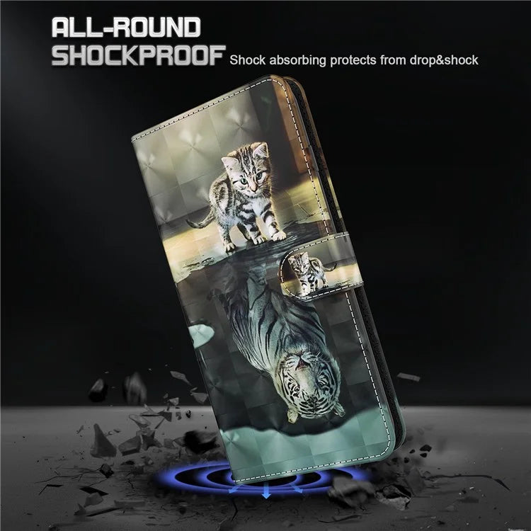For Xiaomi Redmi Note 13 Pro+ 5G Case 3D Pattern Printing Leather Phone Cover with Hand Strap