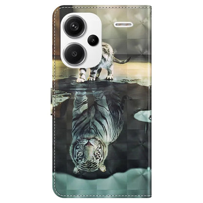 For Xiaomi Redmi Note 13 Pro+ 5G Case 3D Pattern Printing Leather Phone Cover with Hand Strap