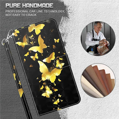 For Xiaomi Redmi Note 13 Pro+ 5G Case 3D Pattern Printing Leather Phone Cover with Hand Strap