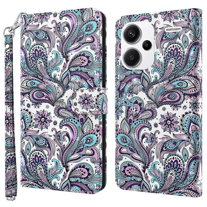 For Xiaomi Redmi Note 13 Pro+ 5G Case 3D Pattern Printing Leather Phone Cover with Hand Strap