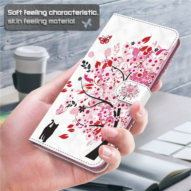 For Xiaomi Redmi Note 13 Pro+ 5G Case 3D Pattern Printing Leather Phone Cover with Hand Strap