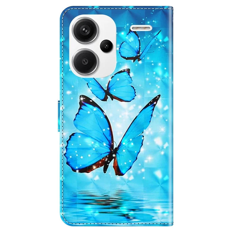 For Xiaomi Redmi Note 13 Pro+ 5G Case 3D Pattern Printing Leather Phone Cover with Hand Strap