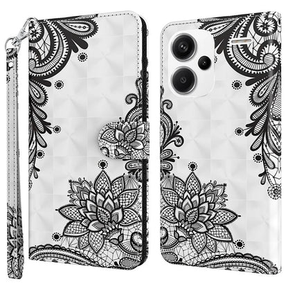For Xiaomi Redmi Note 13 Pro+ 5G Case 3D Pattern Printing Leather Phone Cover with Hand Strap