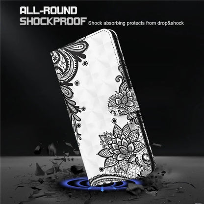 For Xiaomi Redmi Note 13 Pro+ 5G Case 3D Pattern Printing Leather Phone Cover with Hand Strap