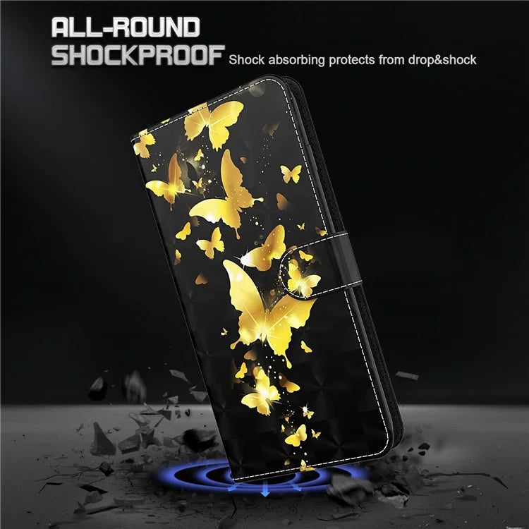 For Xiaomi Redmi Note 13 Pro 5G / Poco X6 5G Case with Hand Strap 3D Pattern Printing Leather Phone Cover