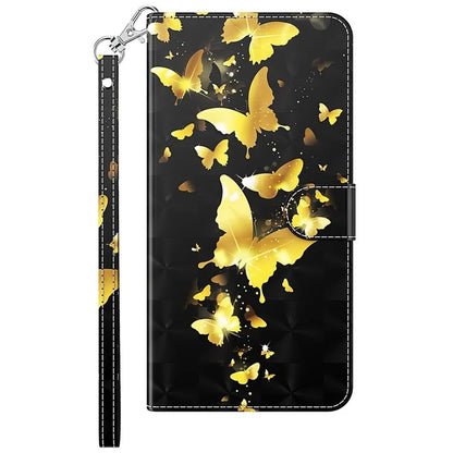 For Xiaomi Redmi Note 13 Pro 5G / Poco X6 5G Case with Hand Strap 3D Pattern Printing Leather Phone Cover
