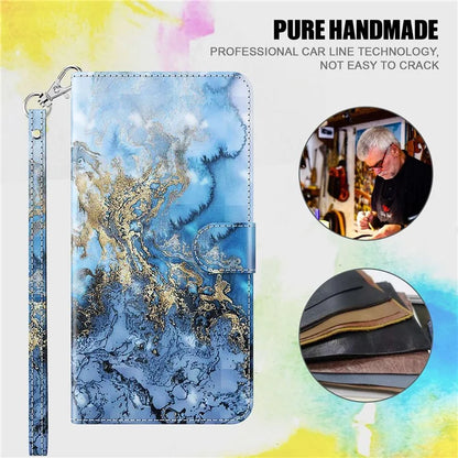 For Xiaomi Redmi Note 13 Pro 5G / Poco X6 5G Case with Hand Strap 3D Pattern Printing Leather Phone Cover