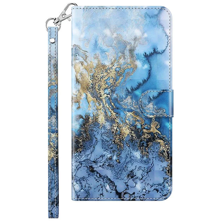For Xiaomi Redmi Note 13 Pro 5G / Poco X6 5G Case with Hand Strap 3D Pattern Printing Leather Phone Cover