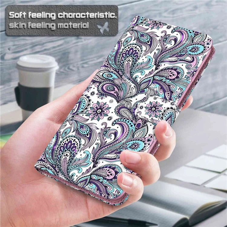 For Xiaomi Redmi Note 13 Pro 5G / Poco X6 5G Case with Hand Strap 3D Pattern Printing Leather Phone Cover