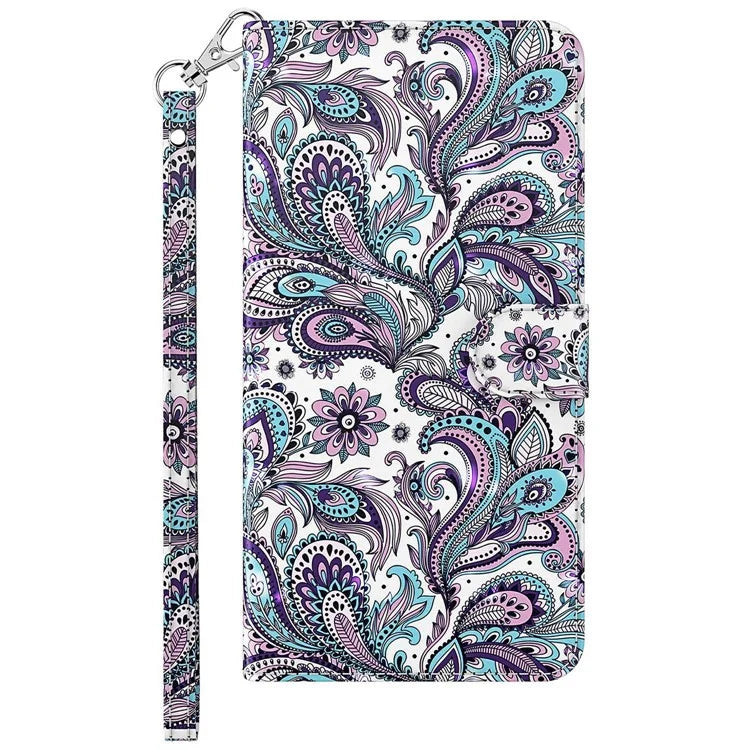 For Xiaomi Redmi Note 13 Pro 5G / Poco X6 5G Case with Hand Strap 3D Pattern Printing Leather Phone Cover