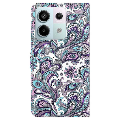 For Xiaomi Redmi Note 13 Pro 5G / Poco X6 5G Case with Hand Strap 3D Pattern Printing Leather Phone Cover