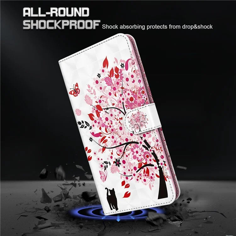 For Xiaomi Redmi Note 13 Pro 5G / Poco X6 5G Case with Hand Strap 3D Pattern Printing Leather Phone Cover