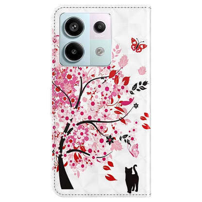For Xiaomi Redmi Note 13 Pro 5G / Poco X6 5G Case with Hand Strap 3D Pattern Printing Leather Phone Cover