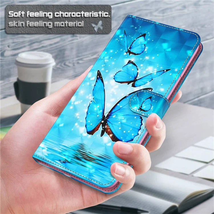 For Xiaomi Redmi Note 13 Pro 5G / Poco X6 5G Case with Hand Strap 3D Pattern Printing Leather Phone Cover