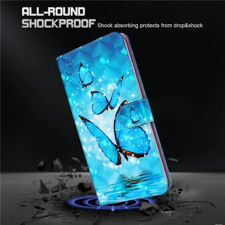 For Xiaomi Redmi Note 13 Pro 5G / Poco X6 5G Case with Hand Strap 3D Pattern Printing Leather Phone Cover