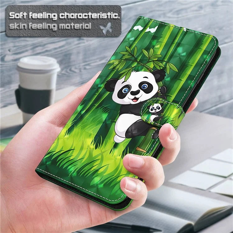 For Xiaomi Redmi Note 13 Pro 5G / Poco X6 5G Case with Hand Strap 3D Pattern Printing Leather Phone Cover