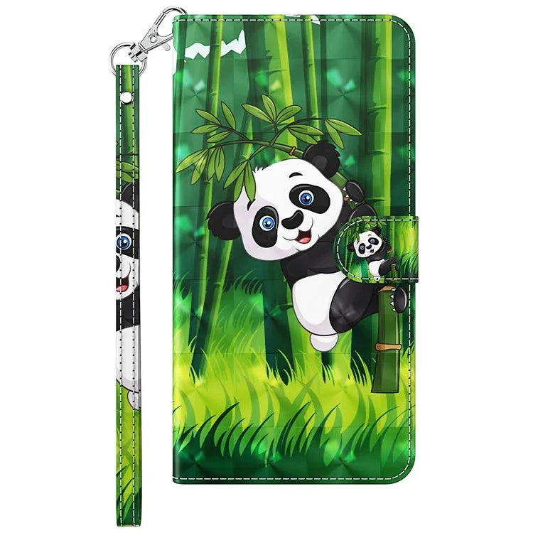 For Xiaomi Redmi Note 13 Pro 5G / Poco X6 5G Case with Hand Strap 3D Pattern Printing Leather Phone Cover