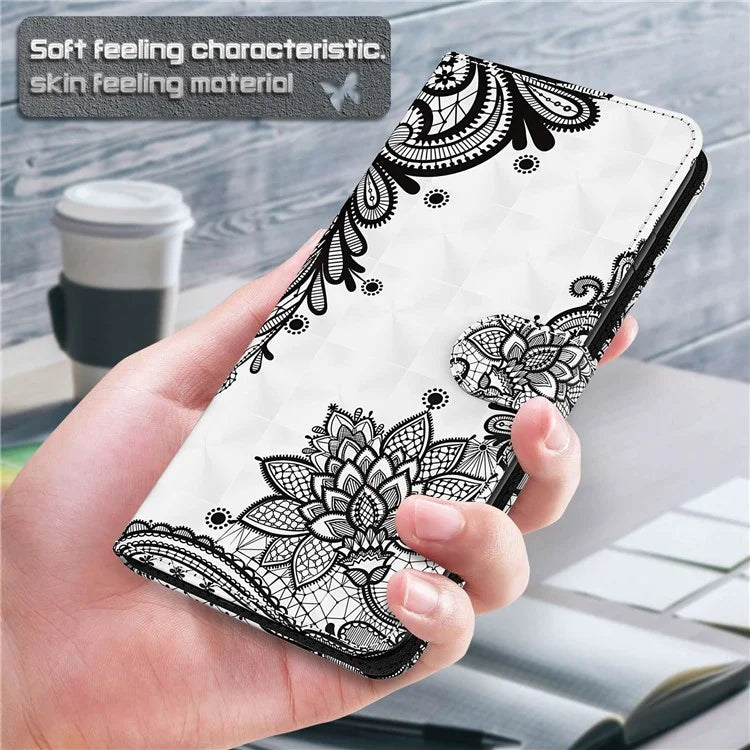 For Xiaomi Redmi Note 13 Pro 5G / Poco X6 5G Case with Hand Strap 3D Pattern Printing Leather Phone Cover