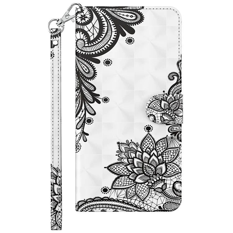 For Xiaomi Redmi Note 13 Pro 5G / Poco X6 5G Case with Hand Strap 3D Pattern Printing Leather Phone Cover