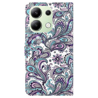 For Xiaomi Redmi Note 13 4G Phone Case 3D Pattern Printing Leather Flip Cover with Hand Strap