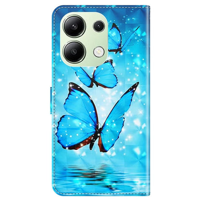 For Xiaomi Redmi Note 13 4G Phone Case 3D Pattern Printing Leather Flip Cover with Hand Strap