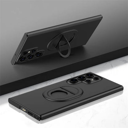 For Samsung Galaxy S23 Ultra Magnetic Case Hard PC Kickstand Shock-Absorbent Phone Shell