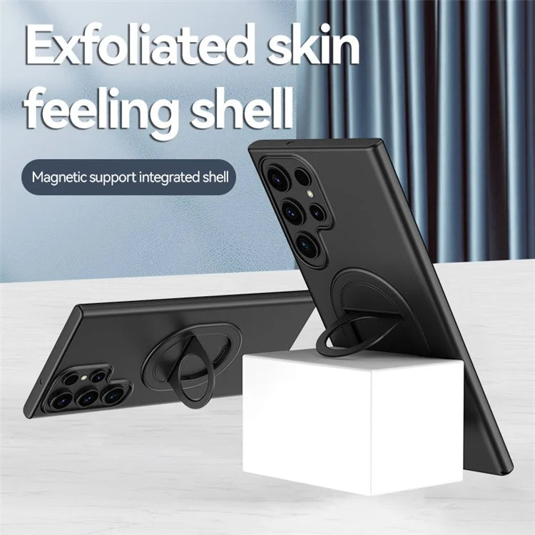 For Samsung Galaxy S23 Ultra Magnetic Case Hard PC Kickstand Shock-Absorbent Phone Shell