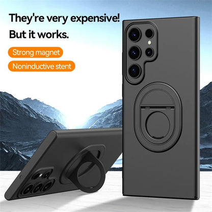 For Samsung Galaxy S23 Ultra Magnetic Case Hard PC Kickstand Shock-Absorbent Phone Shell