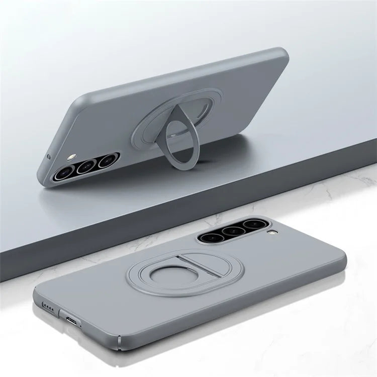 For Samsung Galaxy S23+ Case Magnetic Rotating Kickstand Plastic Phone Cover Matte Finish
