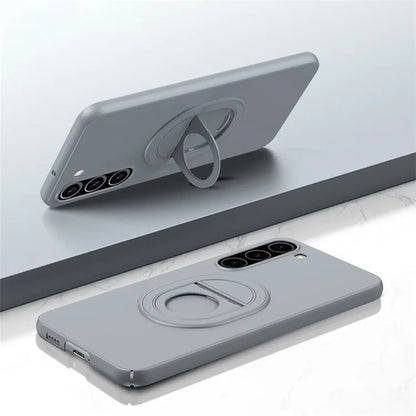 For Samsung Galaxy S23+ Case Magnetic Rotating Kickstand Plastic Phone Cover Matte Finish