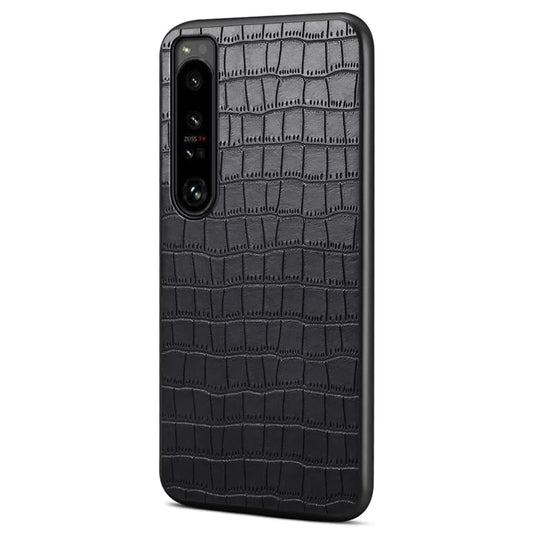 For Sony Xperia 1 IV 5G Case PU Leather Alligator Texture Protective Back Shell