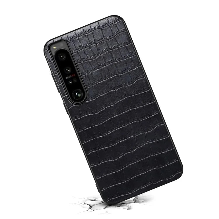 For Sony Xperia 1 IV 5G Case PU Leather Alligator Texture Protective Back Shell