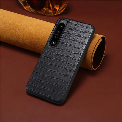 For Sony Xperia 1 IV 5G Case PU Leather Alligator Texture Protective Back Shell