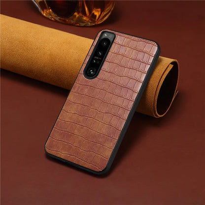 For Sony Xperia 1 IV 5G Case PU Leather Alligator Texture Protective Back Shell
