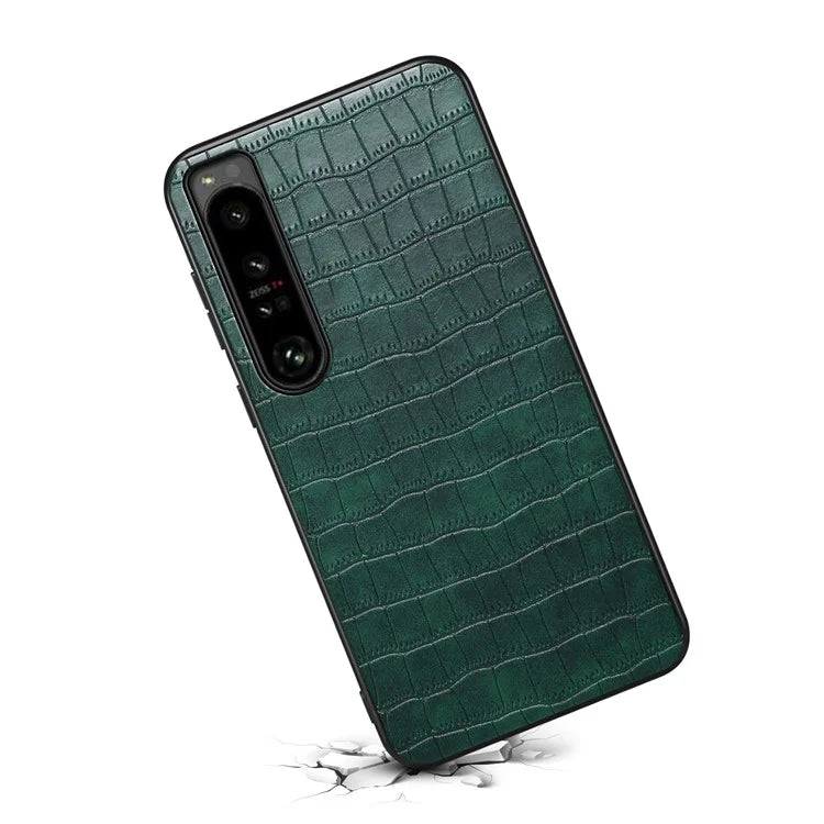 For Sony Xperia 1 IV 5G Case PU Leather Alligator Texture Protective Back Shell