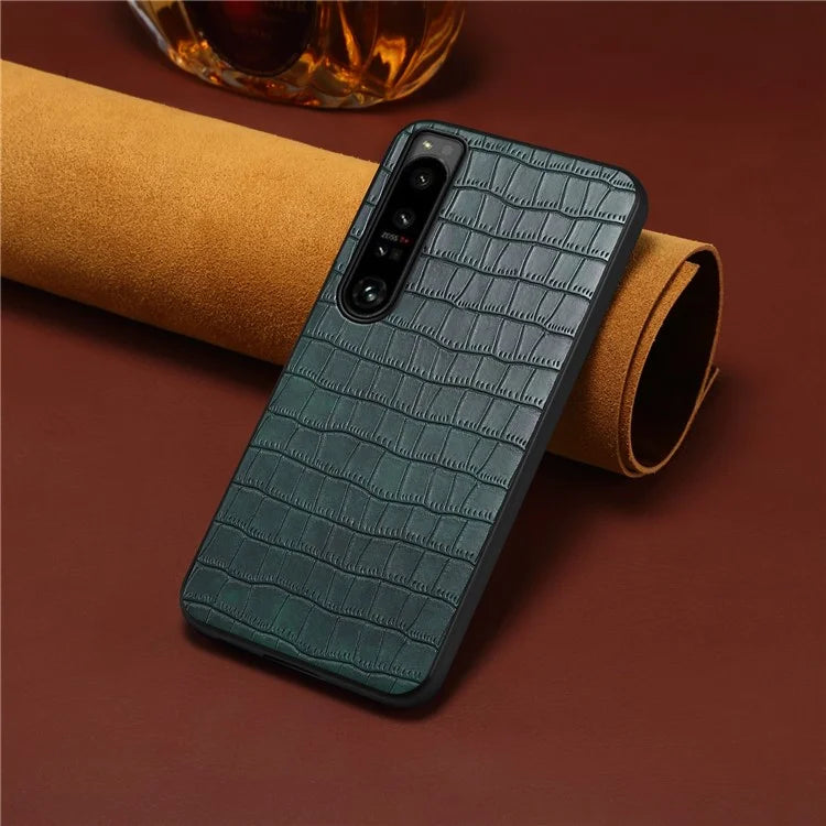 For Sony Xperia 1 IV 5G Case PU Leather Alligator Texture Protective Back Shell