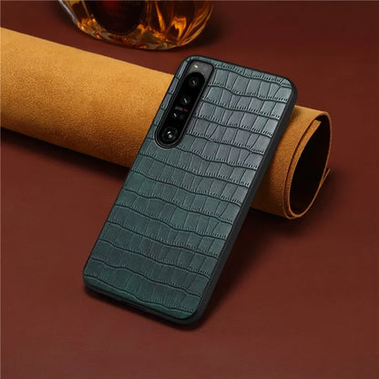 For Sony Xperia 1 IV 5G Case PU Leather Alligator Texture Protective Back Shell