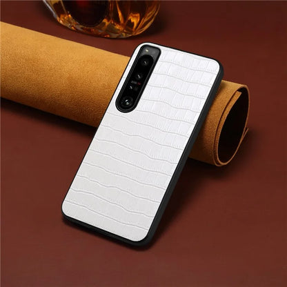 For Sony Xperia 1 IV 5G Case PU Leather Alligator Texture Protective Back Shell