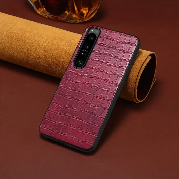 For Sony Xperia 1 IV 5G Case PU Leather Alligator Texture Protective Back Shell