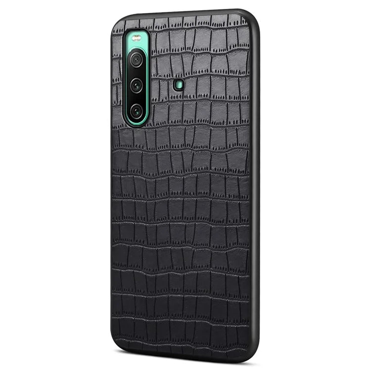 For Sony Xperia 10 IV 5G Case Alligator Texture PU Leather Coated PC+TPU Phone Cover
