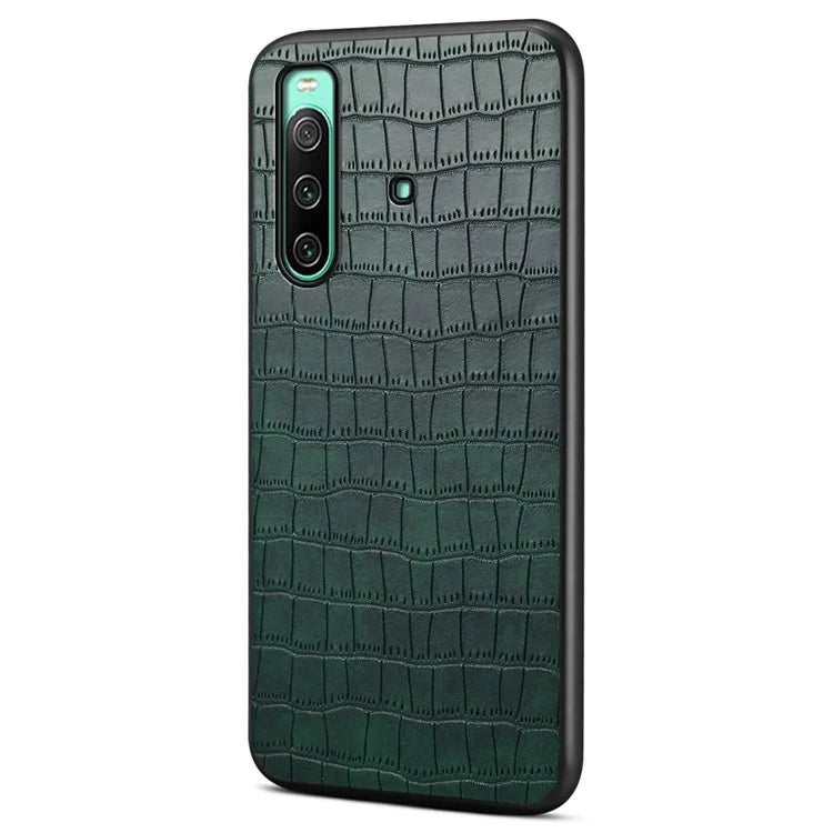 For Sony Xperia 10 IV 5G Case Alligator Texture PU Leather Coated PC+TPU Phone Cover