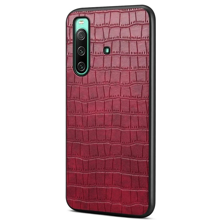 For Sony Xperia 10 IV 5G Case Alligator Texture PU Leather Coated PC+TPU Phone Cover