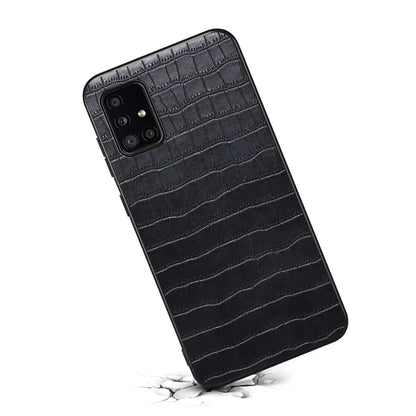 For Samsung Galaxy A51 4G SM-A515 Case PU Leather Coated TPU+PC Non-Slip Grip Phone Cover