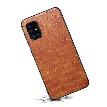 For Samsung Galaxy A51 4G SM-A515 Case PU Leather Coated TPU+PC Non-Slip Grip Phone Cover