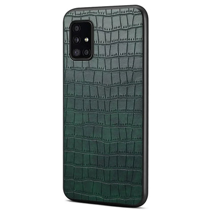 For Samsung Galaxy A51 4G SM-A515 Case PU Leather Coated TPU+PC Non-Slip Grip Phone Cover