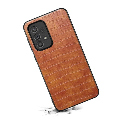 For Samsung Galaxy A33 5G Case PU Leather Coating Phone Back Cover with Luxury Crocodile Texture
